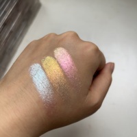 Fard à paupières multichrome crémeux à haute pigmentation, marque privée, finition scintillante, poudre, peau claire, paillettes, maquillage des yeux mat