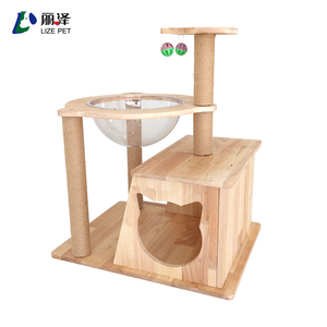 LIZE PET 2025 Lussuoso Tiragraffi per <span class=keywords><strong>Gatti</strong></span> in Legno Massello a 3 Livelli, Ecologico e Resistente, Struttura per Arrampicata in Cartone - Product Image 3