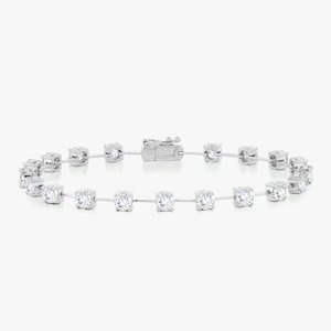 Pulseras Flotantes de Diamantes de Oro Sólido de 14k y 18k, Joyería Fina de Lujo, Redondas, Cultivadas en Laboratorio, Estilo Tenis, Únicas, Minimalistas, para Uso Diario - Product Image 5
