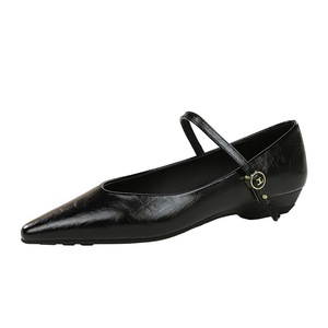 2182-1 zapatos Mary Jane de temperamento francés para mujer, cuña puntiaguda pequeña con tacón bajo, estilo Joker, brisa nocturna para otoño - Product Image 1