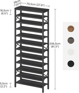 Multi-Layer Metal Steel <b>Shoe</b> <b>Rack</b> Simple Installation Floor-Standing <b>Shoe</b> Cabinet for Living Room Door-Mounted Entrance <b>Storage</b> - Product Image 2