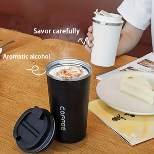 Mug de voyage isotherme en acier inoxydable 380 ml (13 oz) avec logo personnalisé, anti-fuite, réutilisable, couvercle rabattable, maintien thermique 6-12 heures - Product Image 6