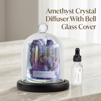 Vente en gros d'usine : Diffuseur en pierre de cristal d'améthyste naturelle, coffret cadeau artisanal pour la décoration intérieure