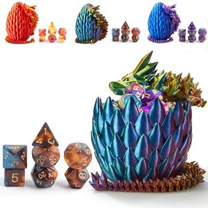 Conjunto de Dados DND Personalizado em Forma de Ovo de Dragão 7PCS Dados Poliedrais com Caixa de Presente de Ovo de Dragão Impressa em 3D OEM ODM Atacado - Product Image 6