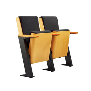 Chaises d'auditorium pour exposition nationale, pieds en Z, plateau en bois avec accoudoirs, pour salle de conférence et de cours - Product Image 4