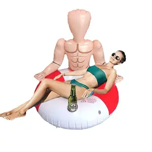 重型耐用充气男朋友和酷肌肉男游泳池漂浮水上玩具