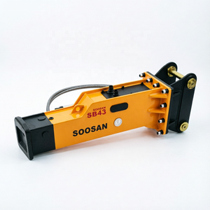 Casse-roche hydraulique silencieux SOOSAN SB43, état neuf, avec composants essentiels complets pour mini-excavatrice, travaux de démolition - Product Image 1