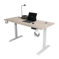 Bureau debout électrique réglable en hauteur avec gestion des câbles, prend en charge deux moniteurs, table de bureau ergonomique blanche