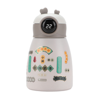 Thermos intelligent 550ml pour enfants, avec écran digital de la température, led, gourde isolante, en acier inoxydable, avec sac de rangement