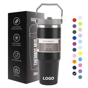 Double-Walled Stainless Steel 30oz <b>Reusable</b> Coffee <b>Cups</b> with Lid Leak-Proof Recyclable Travel Insulated Coffee Mug - Product Image 1