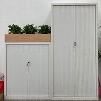 Armoire à dossiers en métal à 2 portes, porte à volets roulants en acier, rangement de bureau, armoire à dossiers en métal