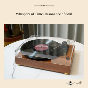 <span class=keywords><strong>Tocadiscos</strong></span> de madera retro y vintage, reproductor de discos de vinilo Hi-Fi Bluetooth de 3 velocidades con altavoces integrados para regalos de navidad - Product Image 5