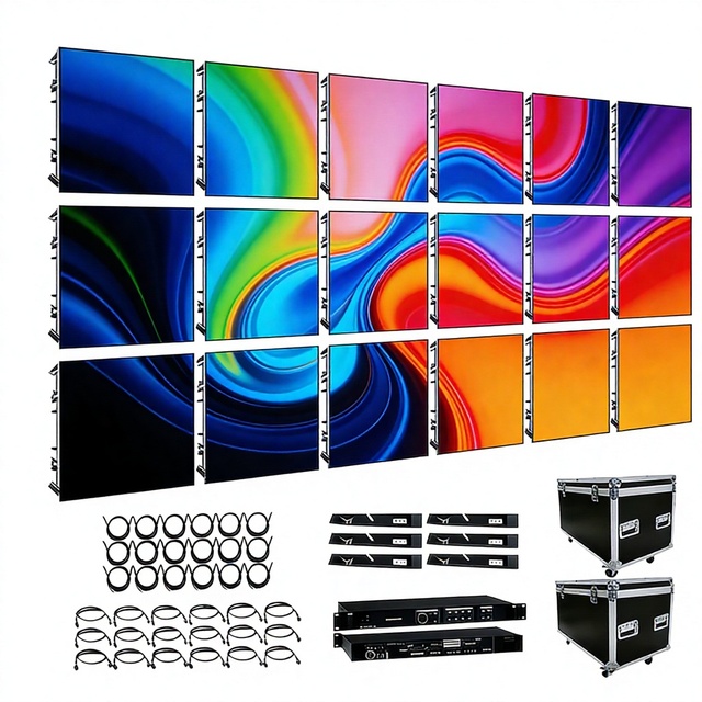 Complete System P2.6 P2.9 P3.91 LED Video Wall 500mmx500mm Panel Backdrop Indoor Outdoor 4K HDR10/HDR10+ IP65 Waterproof 120Hz