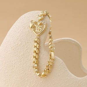 <span class=keywords><strong>Bracelet</strong></span> en or 14 carats exceptionnel, mignon, en forme de cœur d'éléphant, pour filles, adultes, cérémonie, confirmation, cadeau pour les 15 <span class=keywords><strong>ans</strong></span>, <span class=keywords><strong>bracelet</strong></span> de majorité - Product Image 5