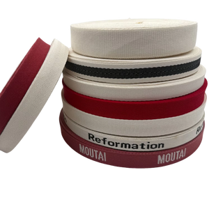 FSC Certified Customizável Tingido Cor Papel Webbing Eco-Friendly Mão Corda Webbing Fita com Gold Foil Print Craft - Product Image 1