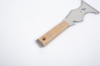Kit d'outils multifonctionnels : Outils à dentelure pour le collage de plaques de plâtre, grattoir à lame en acier inoxydable avec manche en bois de hêtre et ouvre-bouteille