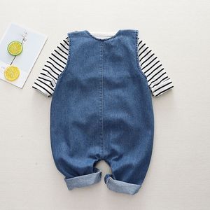 Conjunto <span class=keywords><strong>de</strong></span> Pantalones y Mono <span class=keywords><strong>de</strong></span> Mezclilla con Tirantes <span class=keywords><strong>para</strong></span> Bebé Unisex, Primavera-Otoño, con Tratamiento Suave y Diseño <span class=keywords><strong>de</strong></span> Dibujos Animados Súper Lindos - Product Image 3