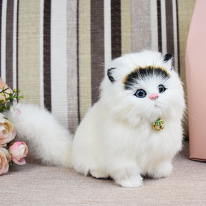 Kedi oyuncaklar kabarık kedi peluş 25cm 35cm 50cm simülasyon büyük gözlü japon Sakura kedi Kawaii gerçekçi dolması beyaz çevre dostu köpek - Product Image 5