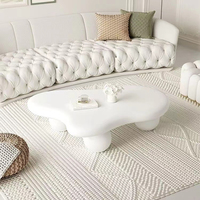 Luxe léger Table basse crème nordique en bois de style simple Canapé de salon Table d'appoint d'angle Table basse en bois blanc