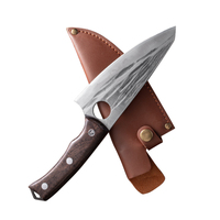 Couteau à découper pour abattage de 6 pouces Ustensiles de cuisine Couperet Couteau de chef en acier inoxydable 50cr15 Couteau à désosser Boucher avec étui en cuir