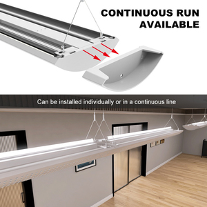 Luminaire linéaire suspendu en arc, architectural <span class=keywords><strong>et</strong></span> commercial, anti-éblouissement, orientable 2700K-5000K, 4 pieds, à diffusion directe <span class=keywords><strong>et</strong></span> indirecte - Product Image 4