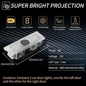 Nouveau projecteur de <span class=keywords><strong>logo</strong></span> de porte de <span class=keywords><strong>voiture</strong></span> à LED, éclairage de bienvenue 6V pour Alfa Romeo 159 Mito Stelvio Brera Spider Giulietta Giulia - Product Image 2