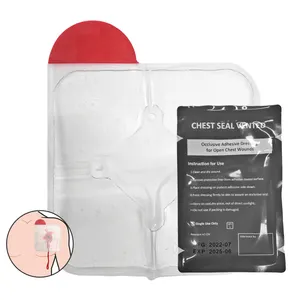 Field Emergency Chest Seal Ventilated First Aid Treatment Wounds 4 Holes Ventilated Chest Seal Trauma Dressing