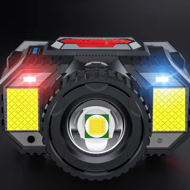 USB-Rechargeable High-Brightness LED Headlamp Zoomable Flashlight for Outdoor Fishing & Camping Motion-Sensing Headlamp