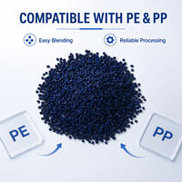 Granulés de plastique Masterbatch Bleu Perle, taille 2,5 mm, pastilles colorées pour l'industrie plastique