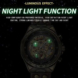 Binbond 275 Vintage <b>Men's</b> Fashion Casual Bronze Automatic Mechanical <b>Watch</b> Pointer Dial Metal Case <b>Waterproof</b> Luminous Function - Product Image 5