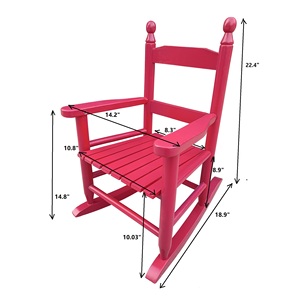 Fauteuil à bascule pour enfants en <span class=keywords><strong>bois</strong></span> massif, écologique, rose rouge, utilisation intérieure/extérieure, durable, sûr, pour tout-petits, vente en gros - Product Image 2