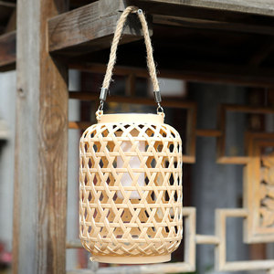 Lentera Gaya Cina Bertenaga Surya untuk Dekorasi Festival Musim Semi, Lentera Rotan untuk Balkon, Taman, Luar Ruangan C - Product Image 3