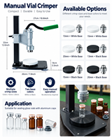 Scelleuse de bouteilles en verre facile à utiliser, sertisseuse manuelle professionnelle pour flacons 13 mm 20 mm, machine à capsuler les flacons en acier inoxydable