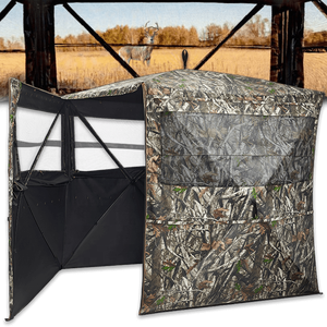 Tente de chasse robuste camouflage avec couleur brevetée, poteaux en fibre de verre de 11 mm, 8 piquets de sol, résistante aux intempéries, styles personnalisables - Product Image 1