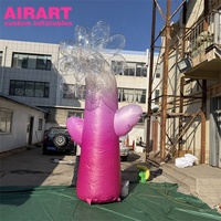 Fleur gonflable rose dégradée en PVC, mascotte de fleur rose gonflable personnalisée pour la décoration d'événements et la publicité
