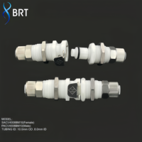 Raccord rapide BRT à déconnexion rapide, corps femelle, pour tube 8mmIDx10mmOD, montage sur panneau, raccord de tuyauterie PTF, connecteur rapide, raccord CPC