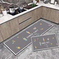 Ensemble de tapis de cuisine à motif géométrique, fabriqué à la machine, résistant aux taches, rembourré
