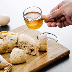 Plato de vinagre de salsa de vidrio de 50ml, taza de café, taza de salsa y vertedor de leche, Mini plato de salsa de soja con mango de madera - Product Image 2