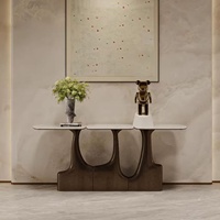 Table console moderne de luxe en métal convertible pour l'entrée rangement côté irrégulier personnalisé pliable pour villa salon