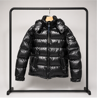 Veste d'hiver à capuche pour homme, de haute qualité, de marque, conçue par un designer senior, avec logo personnalisé sur le bras, très vendue, veste brillante NFC