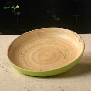 จานกลมทำจากไม้ไผ่ทำมือ-จานกลมเป็นมิตรกับสิ่งแวดล้อมสำหรับการให้บริการตกแต่งและการต้อนรับใช้ซัพพลายเออร์ oM/odm - Product Image 3