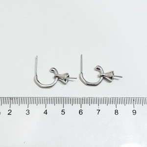 S925 <b>Silver</b> DIY Pearl Accessories Empty Tray with 9-15mm Round <b>Beads</b> Fashionable Drop Earrings 22131 - Product Image 4
