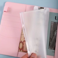Vente flash : classeur à enveloppes pour budget et dépenses, couleur macaron, portable, avec dossier, feuilles mobiles, classeur en cuir PU, carnet de notes