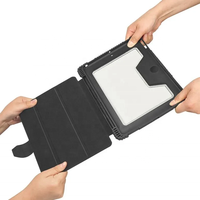 Nouvelle idée 2024 Style anti-choc Triple support pliable basique Ipad 10.5 pouces Folio Apple tablette couverture complète haute élastique TPU