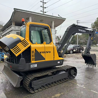 Mini-excavatrice Volvo EC55B d'occasion de haute qualité, 5,5 tonnes, excavatrice sur chenilles VOLVO EC480 EC210 EC140 à vendre, accessoires inclus