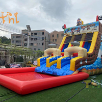 Tobogán Acuático Comercial, Casa de Rebote Grande y Barato, Salto Hinchable, Castillo, Tobogán de Agua Inflable para Niños y Adultos