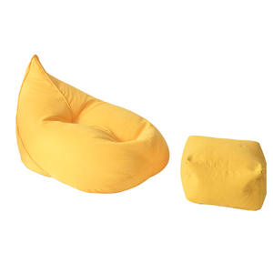 Funda de sofá tipo puf de tela amarilla con funda extraíble para adultos, asiento suave y cómodo, sin relleno, disponible para dropshipping - Product Image 4