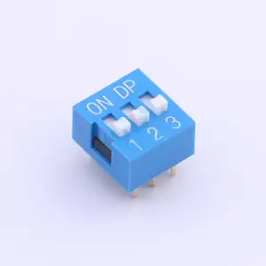 Kinghelm, serie DS personalizada, paso de 2,54mm, interruptor DIP azul de 3 posiciones, interruptor de esfera azul, código de interruptor digital de 3 bits