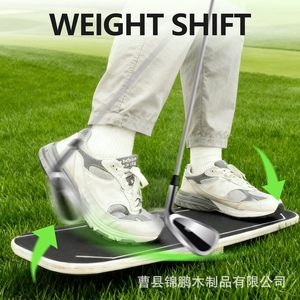 Force Plates Wooden <b>Golf</b> Swing Trainer Balance Board With Stance Markers For Weight Transfer Training - Product Image 3