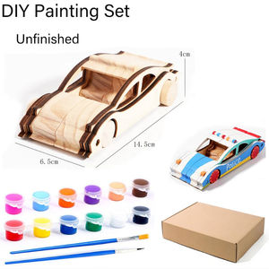 Einfach zu montieren DIY STEM Toy Holz autos malen Sie Ihr eigenes Holz Auto Malerei Kit für Kinder Jungen Mädchen Geburtstags geschenk - Product Image 4